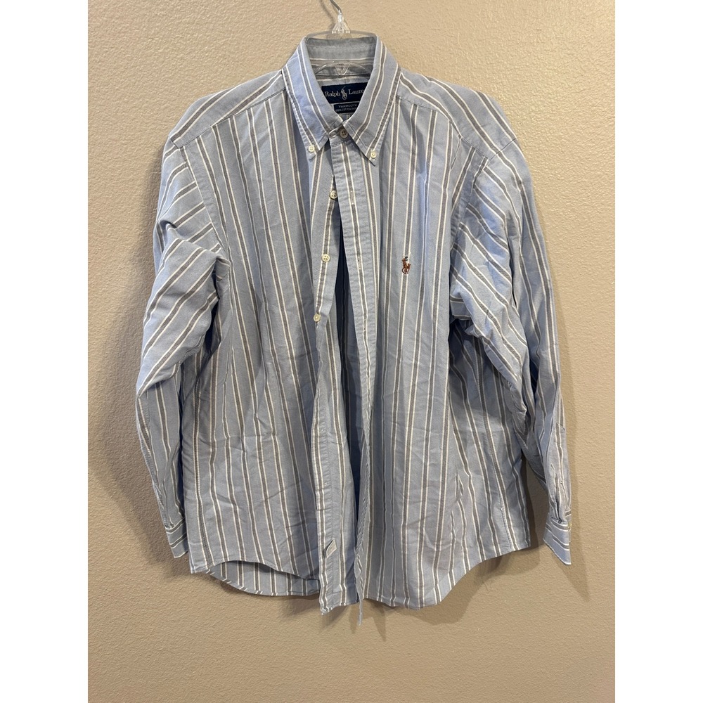 Ralph Lauren Yarmouth Oxford Striped Blue & White Button Down Shirt
